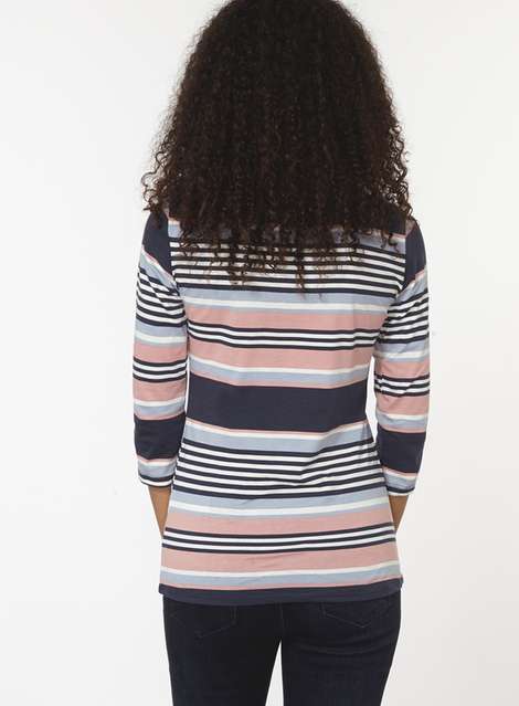 Navy And Nude Stripe T-Shirt